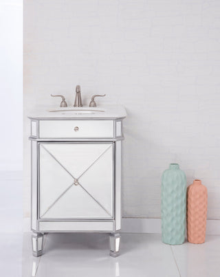 24" Single Bathroom Vanity Set, White, White, 24