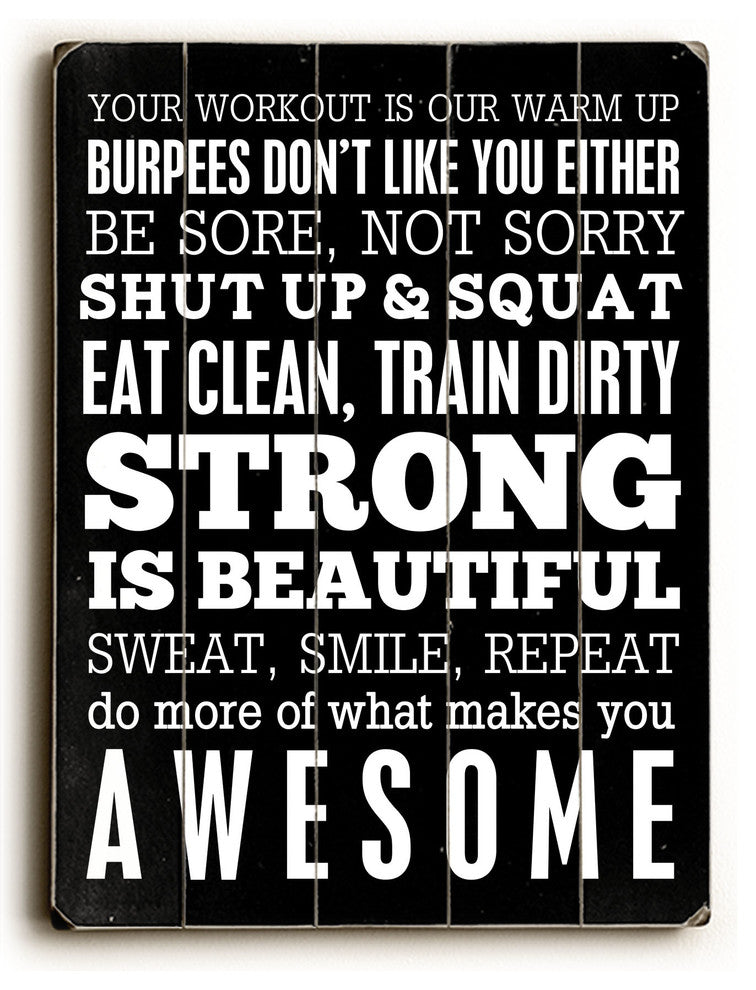 Fitness Motivation Wooden Sign