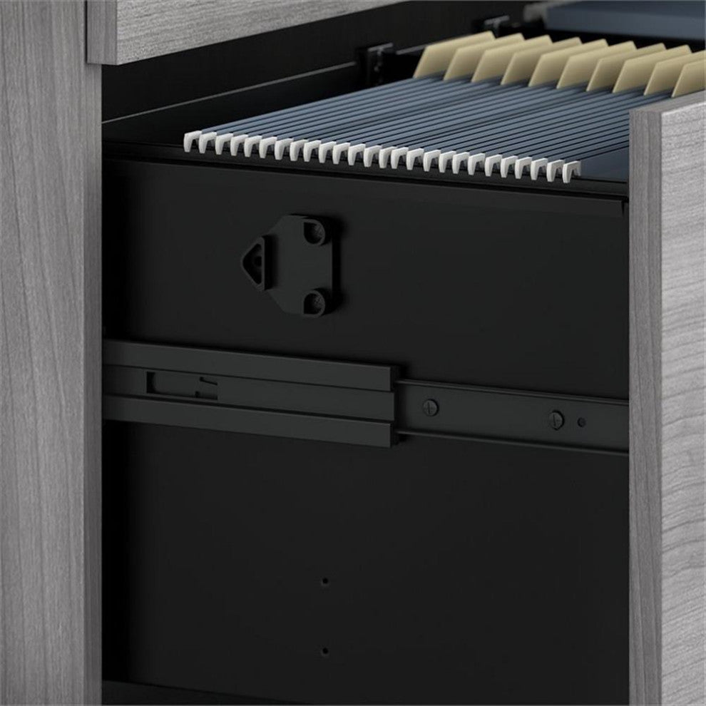 Studio C 2 Drawer Lateral File Cabinet in Platinum Gray - Engineered Wood