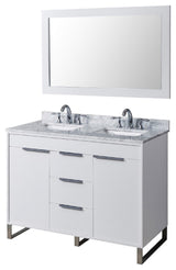 48" Luca Bath Vanity, White and Mirror