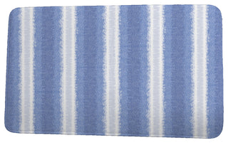 Intercoastal Waterway Sea Lines Stripe Print Bath Mat, Blue, 21"x34"
