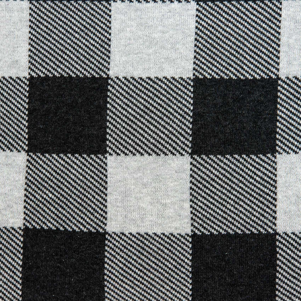 HomeRoots Square Buffalo Check Gray Accent Pillow