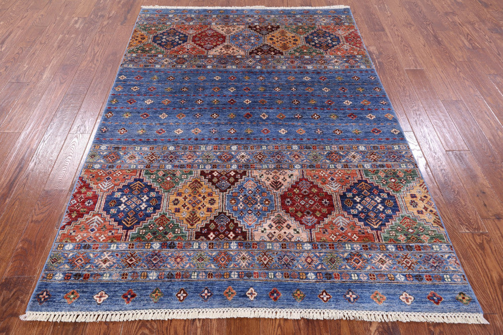 Super Kazak Khorjin Hand Knotted Wool Rug 5' 7" X 7' 10" Q10098