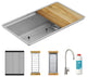 Elkay SS Single Undermount Workstation 31.5x18.5 Sink & Filtered Beverage Faucet
