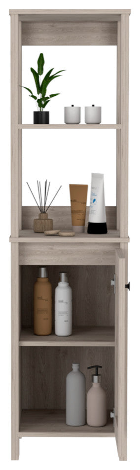 Linen Cabinet Jannes, Bathroom, Light Gray