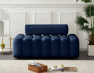 Melody Velvet Upholstered Chair, Navy, Loveseat