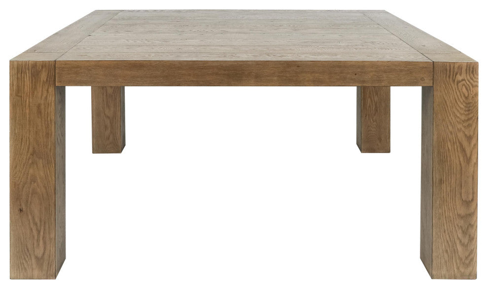 Gilcrest Square Aged Oak Wood Dining Table
