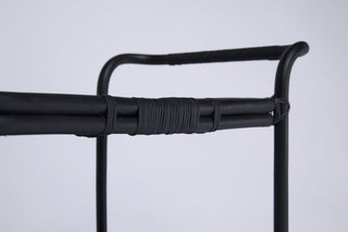 Carlo Rattan Bar Cart - Black