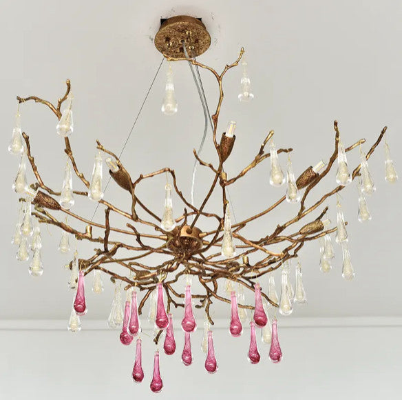 Akari Tree Branch Raindrop Chandelier Lighting