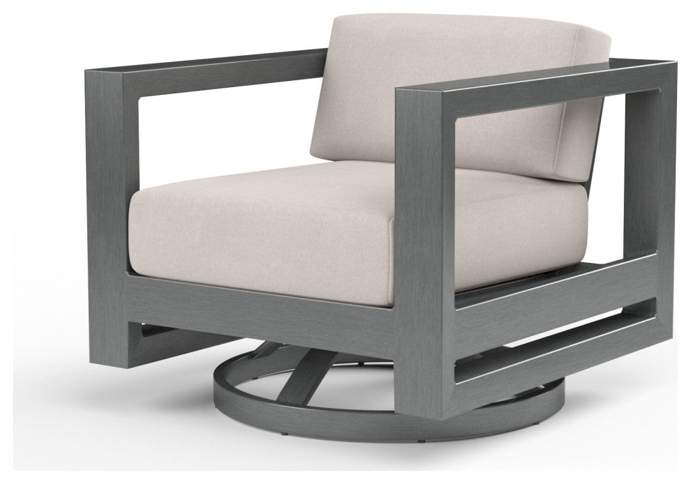 Redondo Weather-Resistant Frame Outdoor Swivel Club Chair