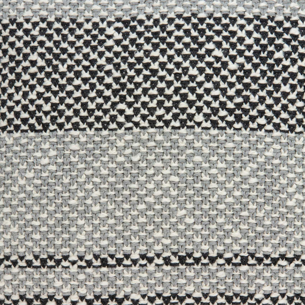 HomeRoots Square Gray Regatta Stripe Accent Pillow Cover