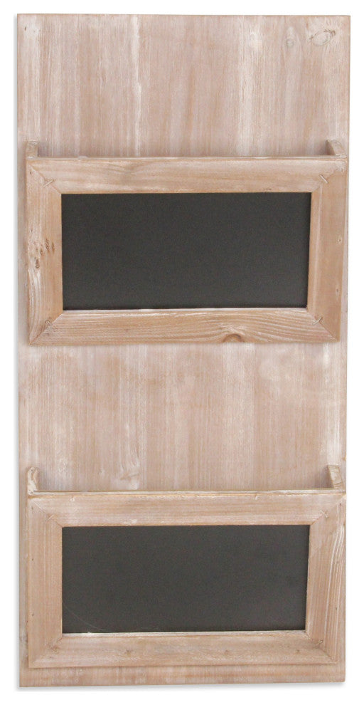 Wooden Chalkboard Wall Organizer