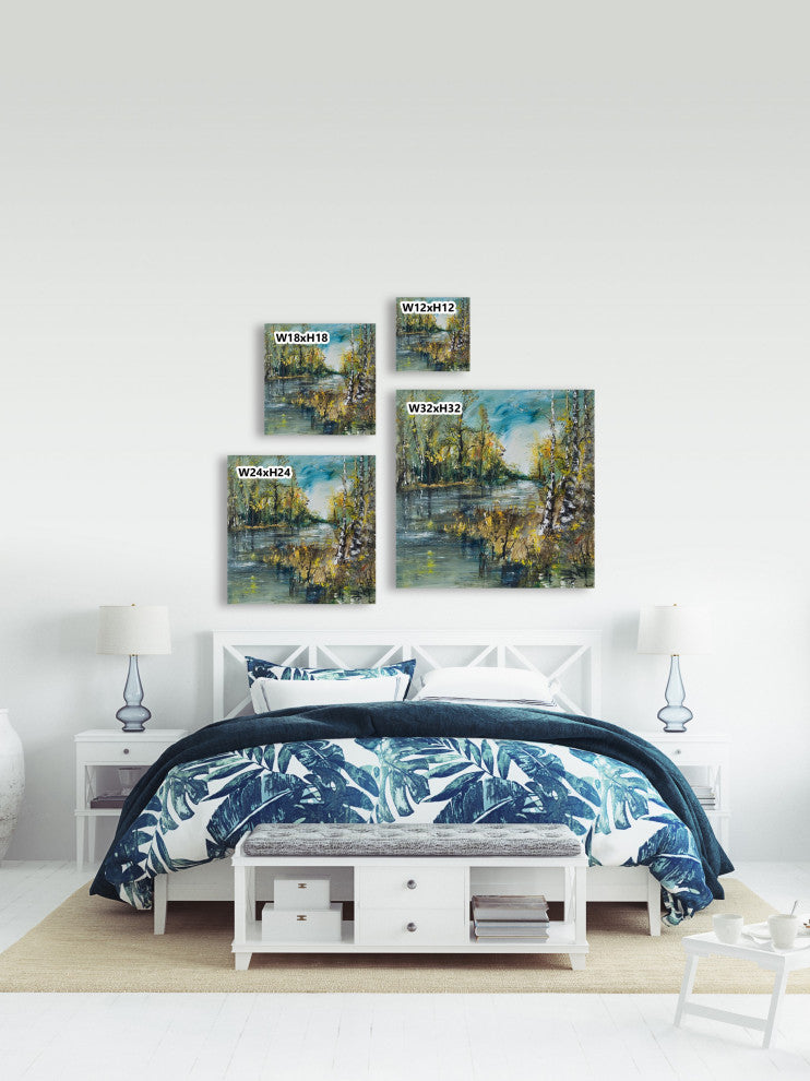 "Listening to the River" Painting Print on Wrapped Canvas, 32x32