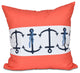 Anchor Stripe, Stripe Print Pillow, Orange, 20"x20"