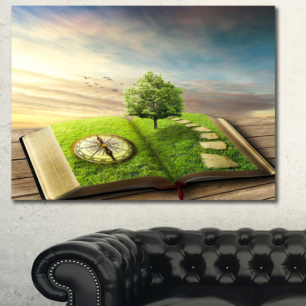 Book of Life with Greenery, Landscape Canvas Art Print, 40"x30"