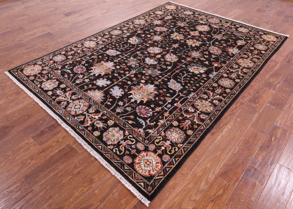 Handmade Persian Tabriz Wool Rug 6' 1" X 8' 9" Q11278