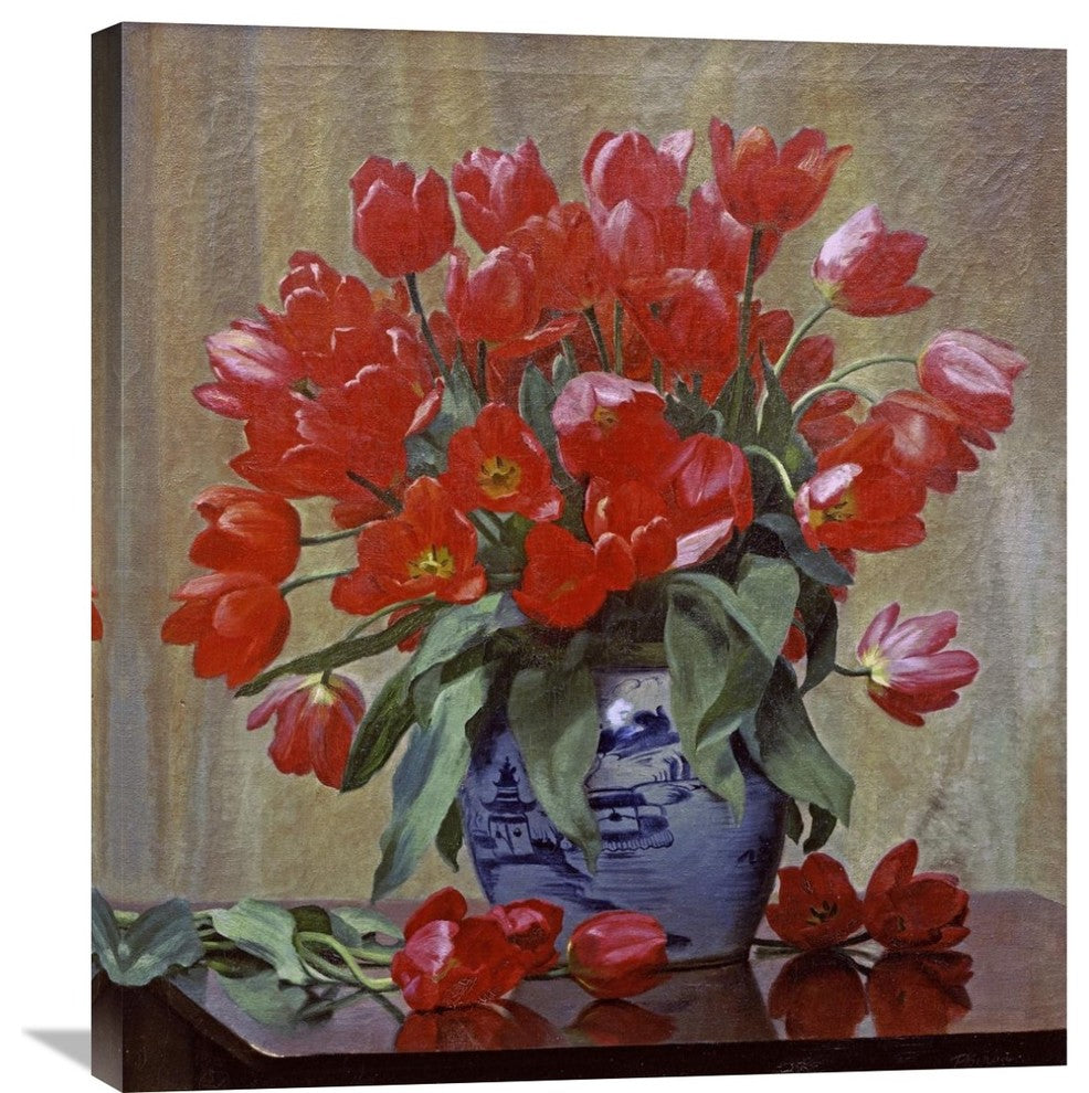 "Tulips In a Porcelain Vase" Artwork, 27" x 30"