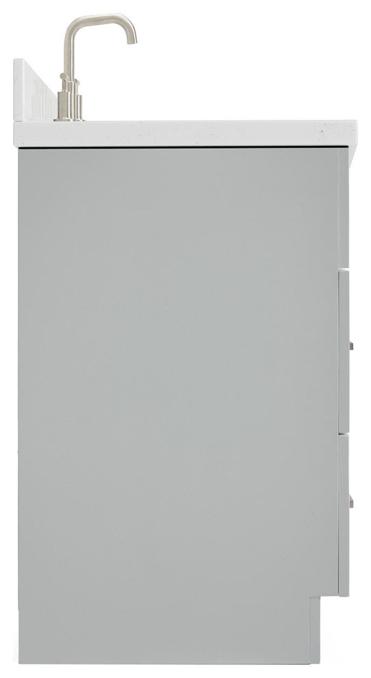 Ariel Hamlet 54" Single Oval Sink Bathroom Vanity, Carrara Quartz