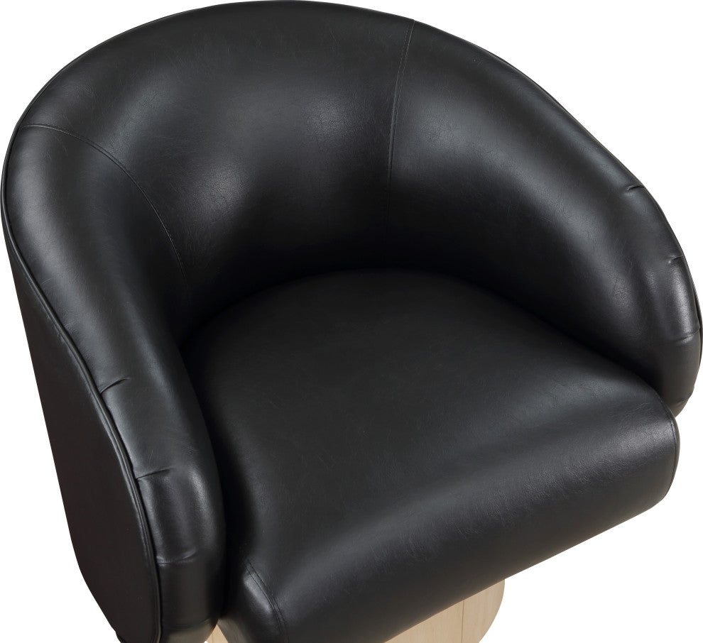 Gibson Vegan Leather Swivel Accent Chair, Black