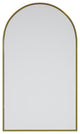 22" W x 38" H Arch Shape Stainless Steel Framed Mirror, Black, Satin Brass