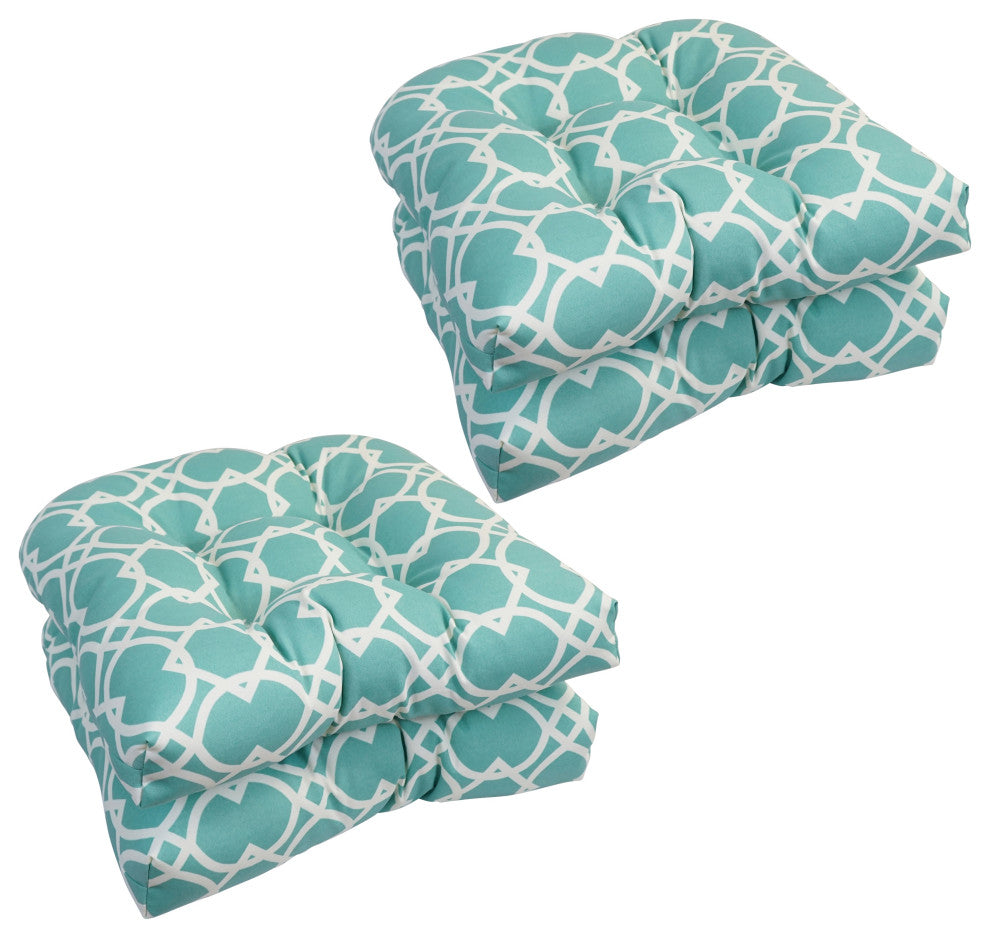 19" U-Shaped Dining Chair Cushions, Set of 4, Elipse Pool