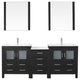 Virtu Dior 78" Double Bathroom Vanity, Zebra Gray, Faucet, Mirrors
