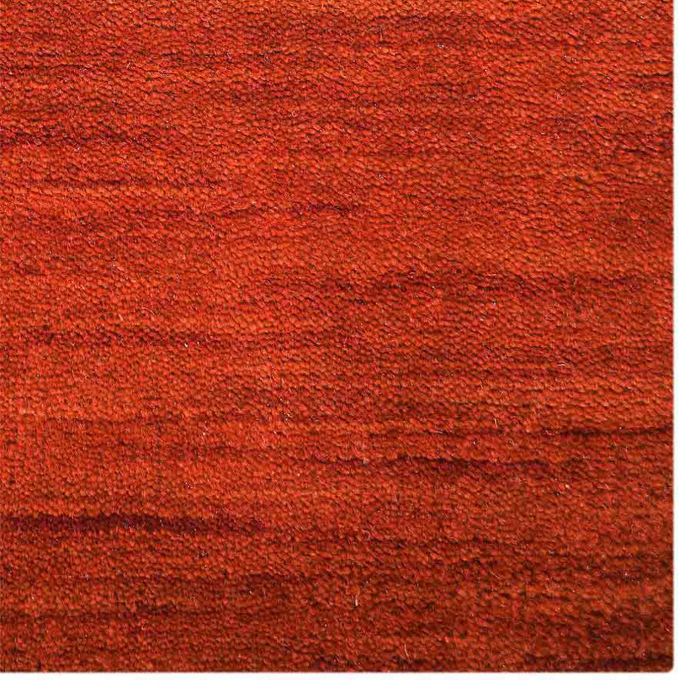 Hand Knotted Loom Wool Area Rug Solid Light Red, [Rectangle] 4'6''x6'6''