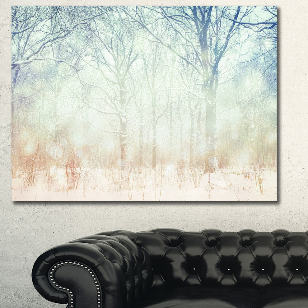 Winter with Foggy Forest, Landscape Canvas Art Print, 60x40