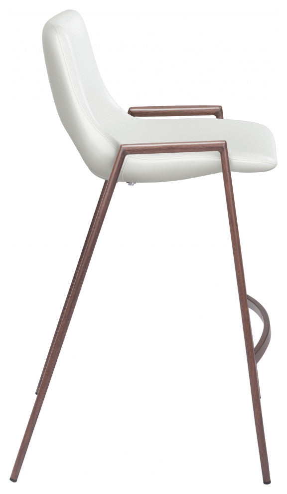 Set of Two White Retro Modern Funk Counter Chairs