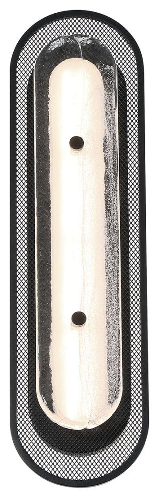 Tramore, Wall Sconce, 22", Matte Black, Silver Glass