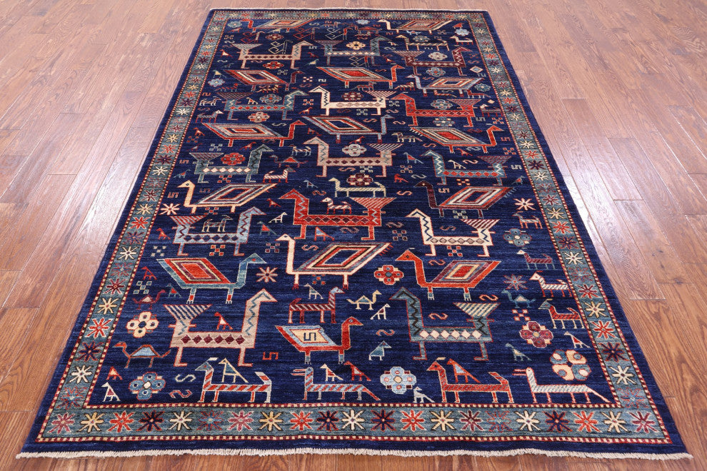 6' 0" X 9' 0" Hand Knotted Persian Fine Serapi Rug - Q12448