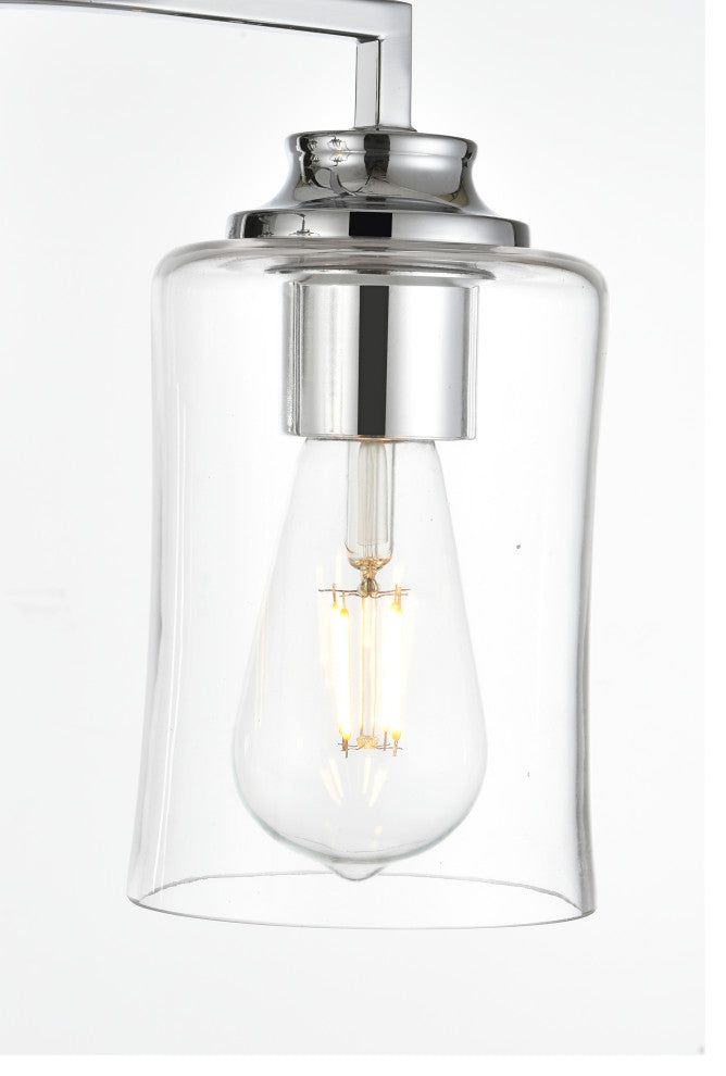 4 Light Chrome And Clear Bath Sconce
