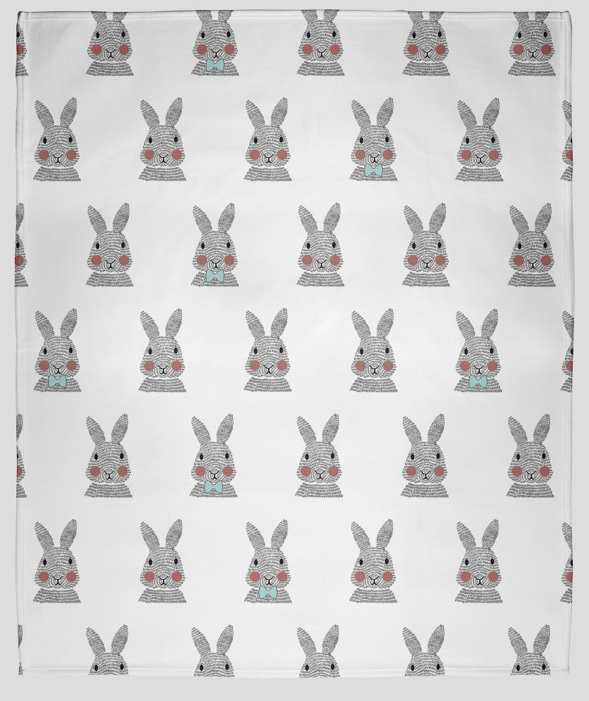 Easter Bunny Fluffle Throw Blanket, Wave Top Blue, 60"x80"