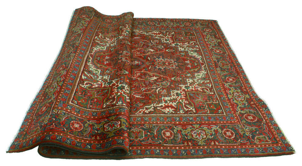 Vintage Heriz NursuLight a Red/Navy Rug, 6'11x9'11