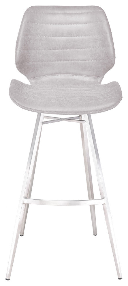 Valor 26" Counter Height Barstool, Light Vintage Gray Faux Leather