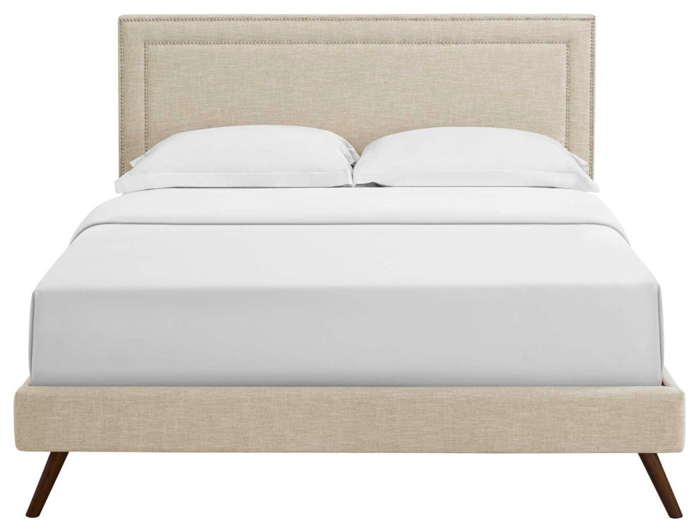 Virginia Full Platform Bed with Round Splayed Legs