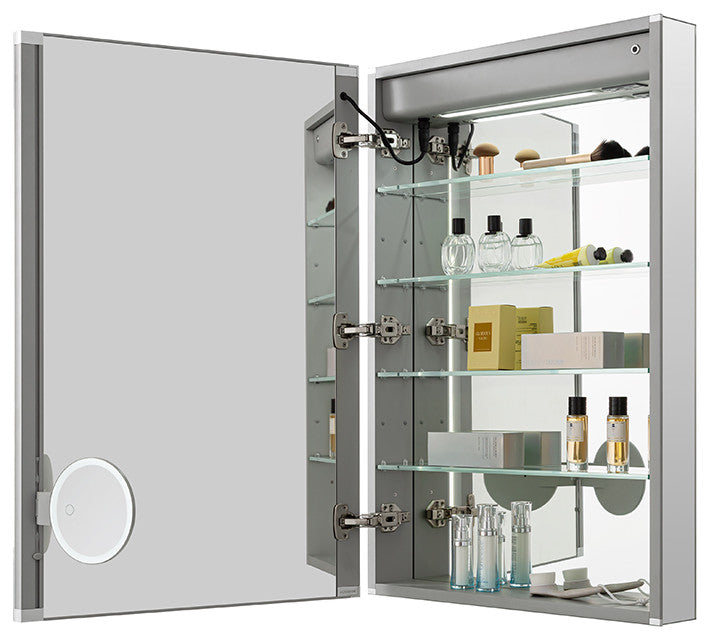 Edge Royale 20" LED Medicine Cabinet Defogger 3X Adjustable Magnifying Mirror