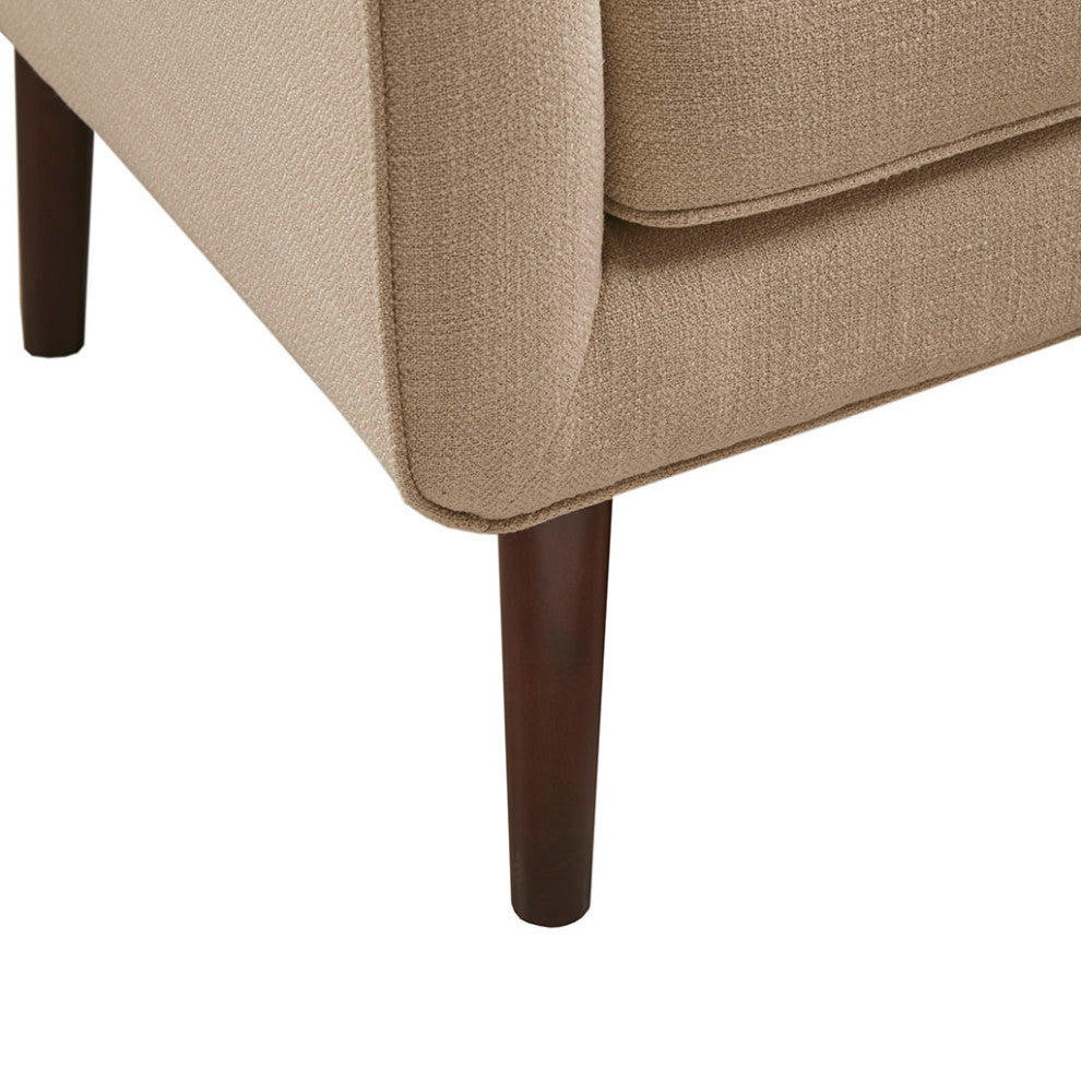 Madison Park Oxford Mid Century Low Armed Accent Chair, Sand Tan