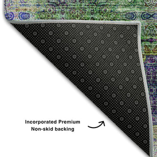Premium Machine Washable Mayfield AMF557 Purple 3' x 5' Rug