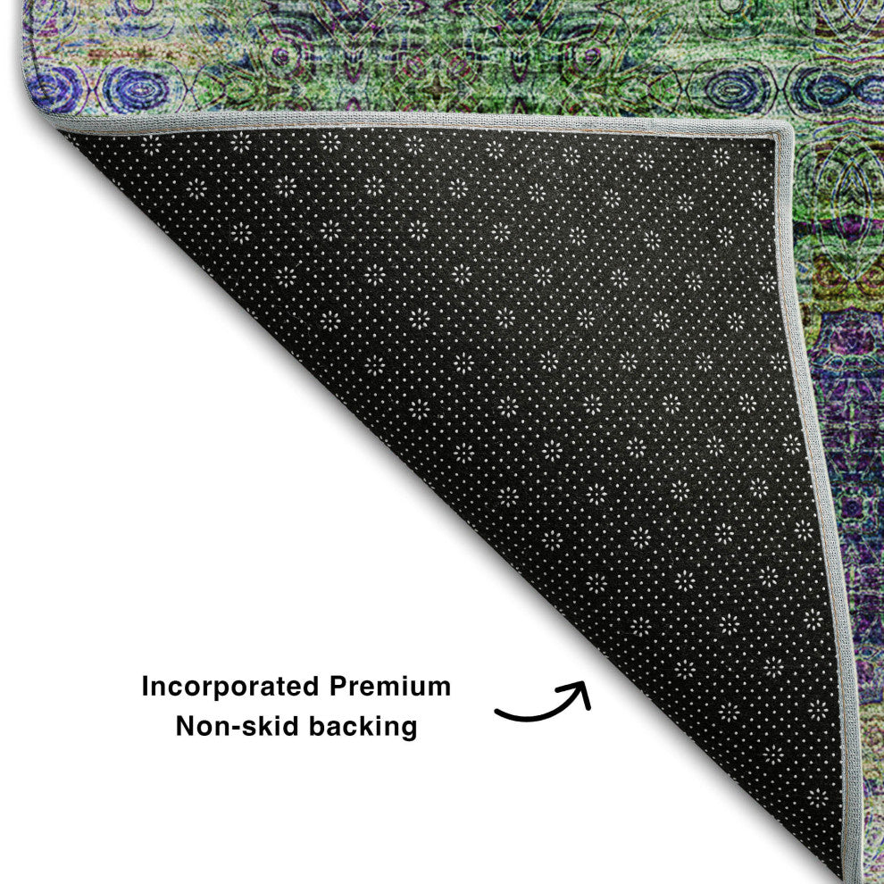 Premium Machine Washable Mayfield AMF557 Purple 3' x 5' Rug