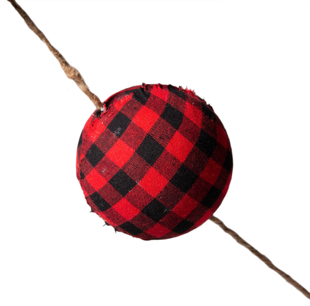 2pk 6'L Red and Black Plaid Fabric Garland