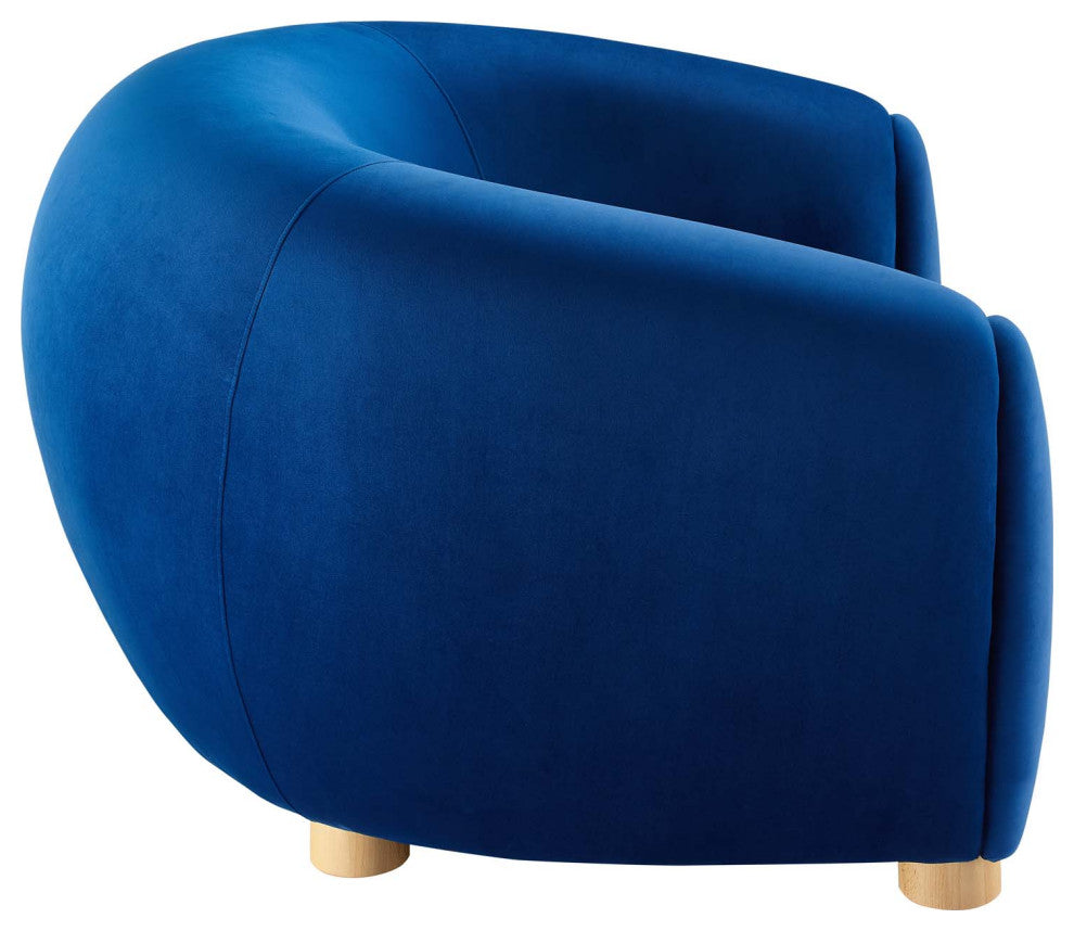 Abundant Performance Velvet Armchair Navy