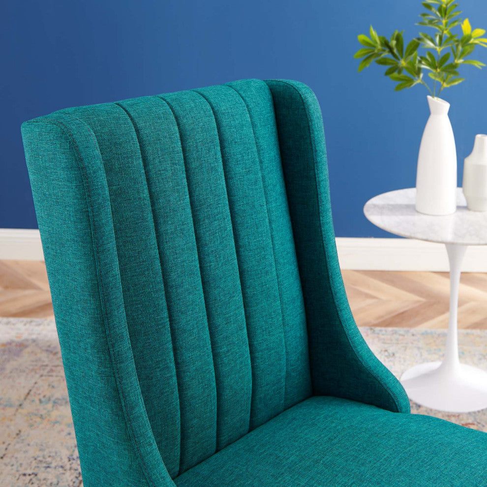 Side Dining Chair, Set of 2, Fabric, Teal Blue, Modern, Cafe Bistro Restaurant