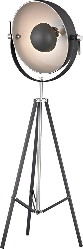 Backstage Adjustable Floor Lamp in Matte Black and Polished Nickel