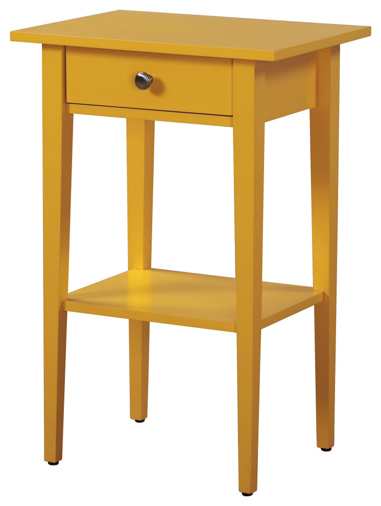Glory Furniture Dalton 1 Drawer Nightstand in Yellow