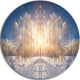 Horizontally Flipped Winter Land, Landscape Disc Metal Artwork, 11"