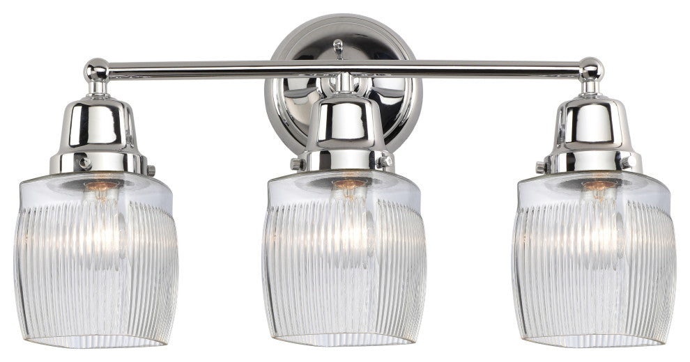 Innovations 623-3W-PC-G302 3-Light Bath Vanity Light, Polished Chrome