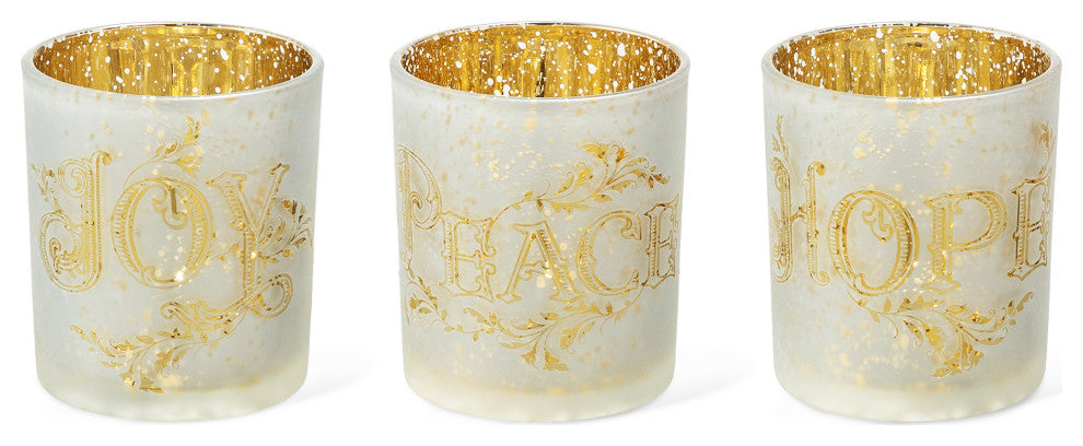 3-Piece Set Nativity Glass Candle Holders