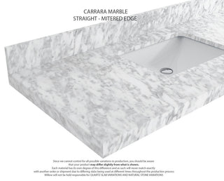 Austin 48 Single Sink Bath Vanity in Light Natural Teak 2" Carrara Marble