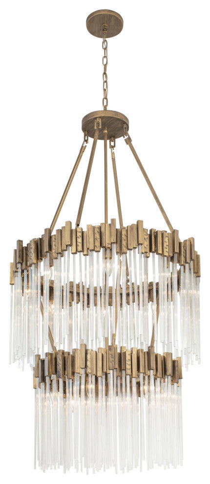 Varaluz 309C14 Matrix 14 Light 30"W Waterfall Chandelier - Havana Gold